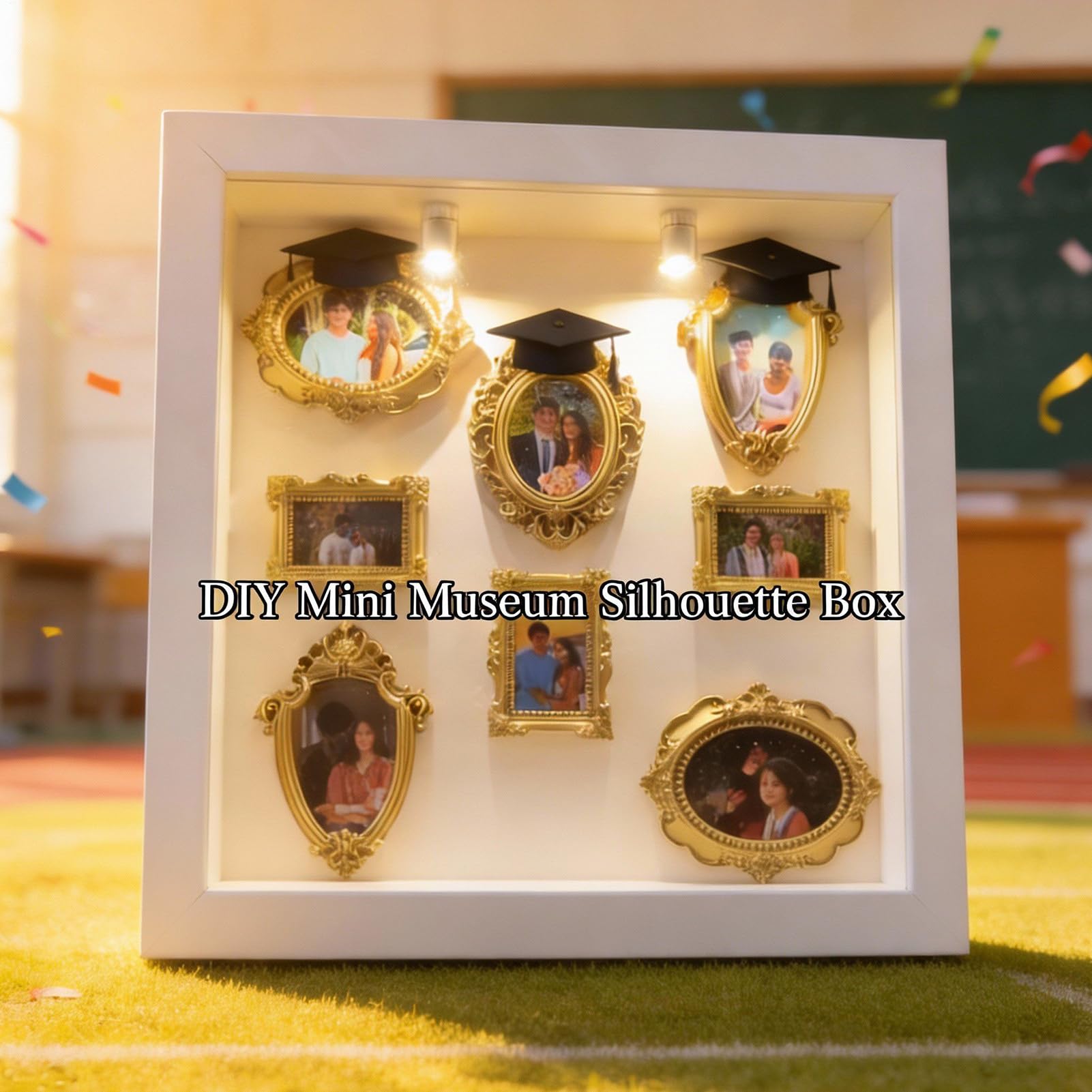 Zrób To Sam Pudełko Muzeum Antyczne Pudełko Na Rękodzieło Sylwetkowe | Zestaw DIY Do Miniaturowych Pudełek Muzealnych Na Ukończenie Studiów Boże Narodzenie Urodziny Ślub Dla Pary Rodziny Dzieci I