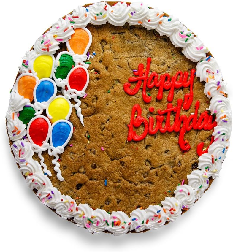 The Great Cookie 13-inch 'Happy Birthday Balloon" Giant Cookie Cake (Snickerdoodle Cookie)