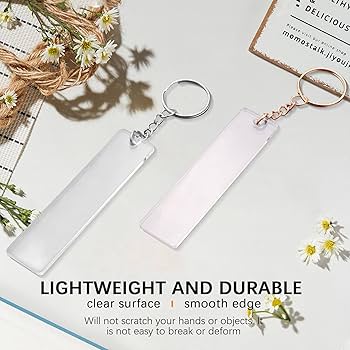 Amazon.co.jp: 150個 ビニール用リング付きアクリルキーホルダー