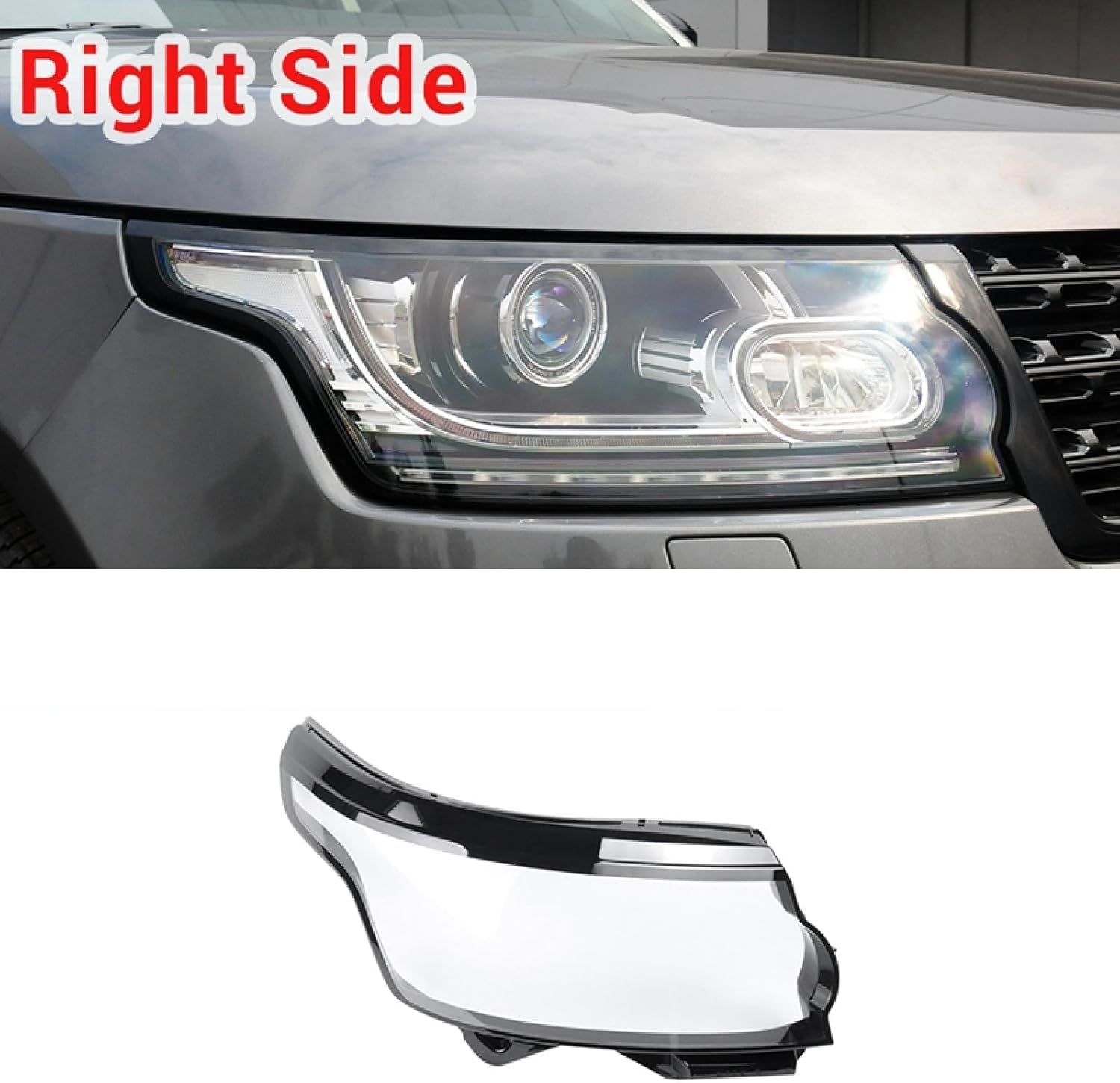 Automotive Headlight Covers for Range Rover L405 2014 2015 2016 2017, Headlamp Lampshade Front Head Light Guard Trim Car Accessories,A-1 Pair