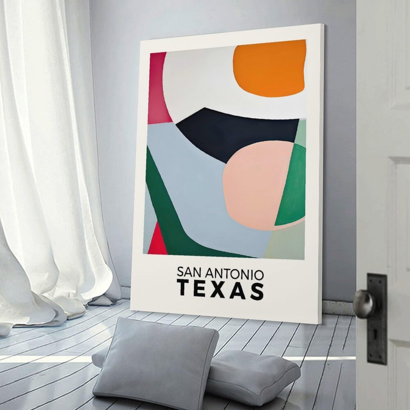 Junmoney San Antonio Texas Wall Picture Print 20x30inch(50x75cm), for Hallway, Lounge Or Guest Room, Gift Idea for Housewarming And Birthdays