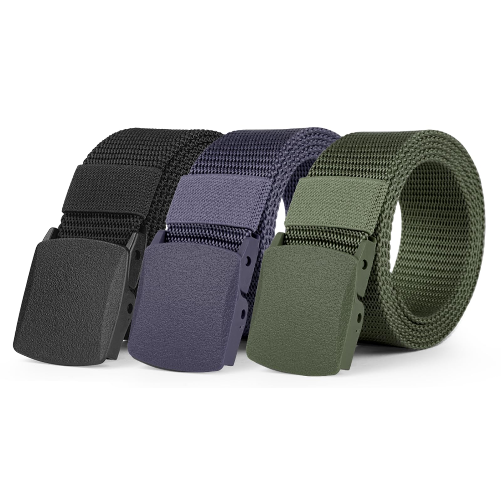 Aomig Cintura Tattica in Tela, Cintura Regolabile con Fibbia in Plastica, Cinta da Uomo in Nylon non Poroso, Cinture Militare in Tela, Cinture Outdoor da Uomo