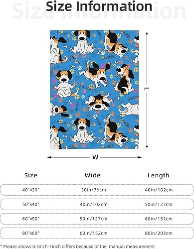 Miniatura 2 de Manta de cama ultrasuave con diseño de perros lindos con fondo azul, para todas las estaciones, cálida, ligera, acogedora manta de felpa