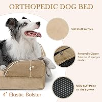 Vista 603 de Comfort Expression Cama ortopédica para perros extra grandes de 45 x 35 pulgadas, cama para mascotas XL de espuma tipo caja de huevos impermeable