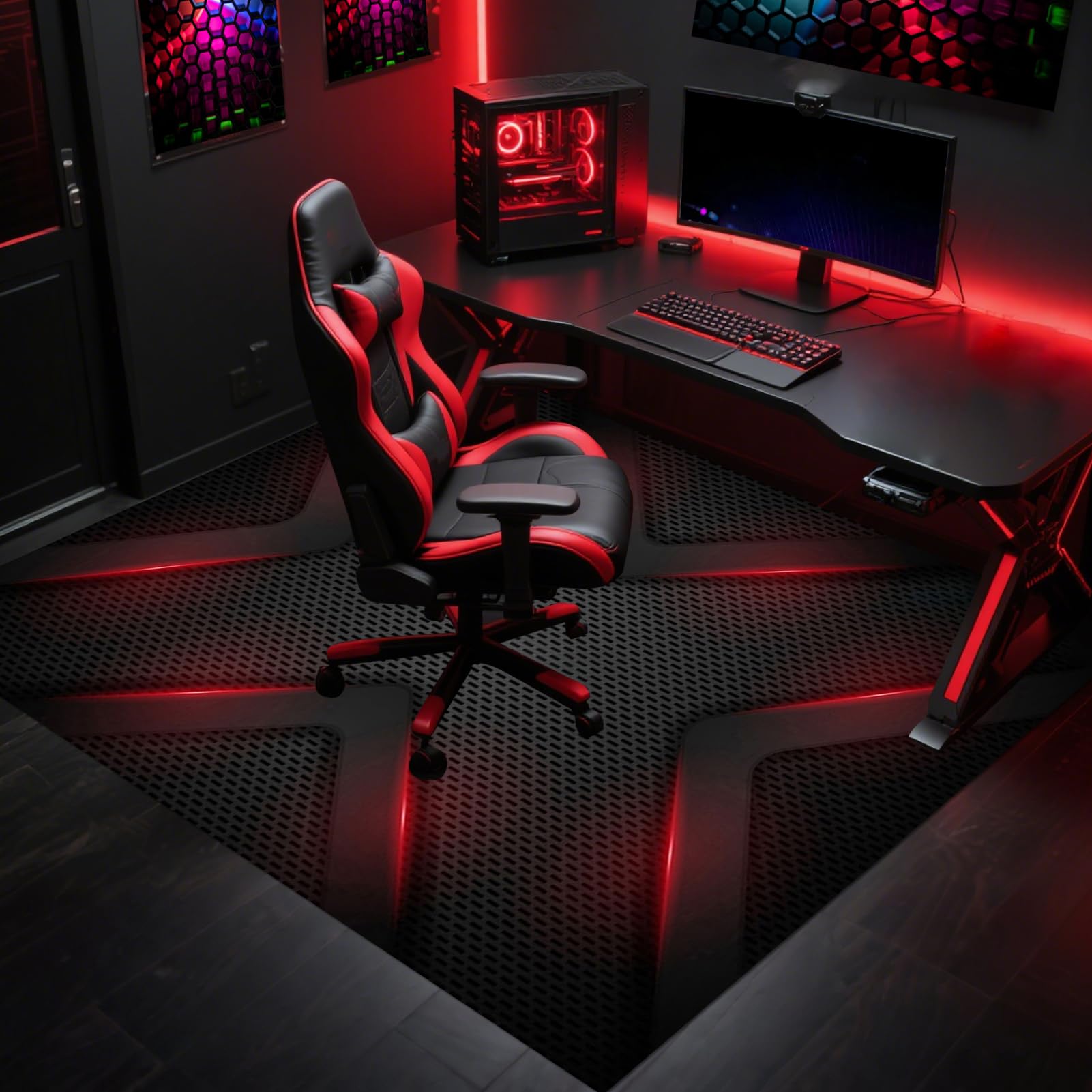 Tapis de Chaise Gaming Tapis Protège-Sol Bureau Antidérapant 90 x 120 cm