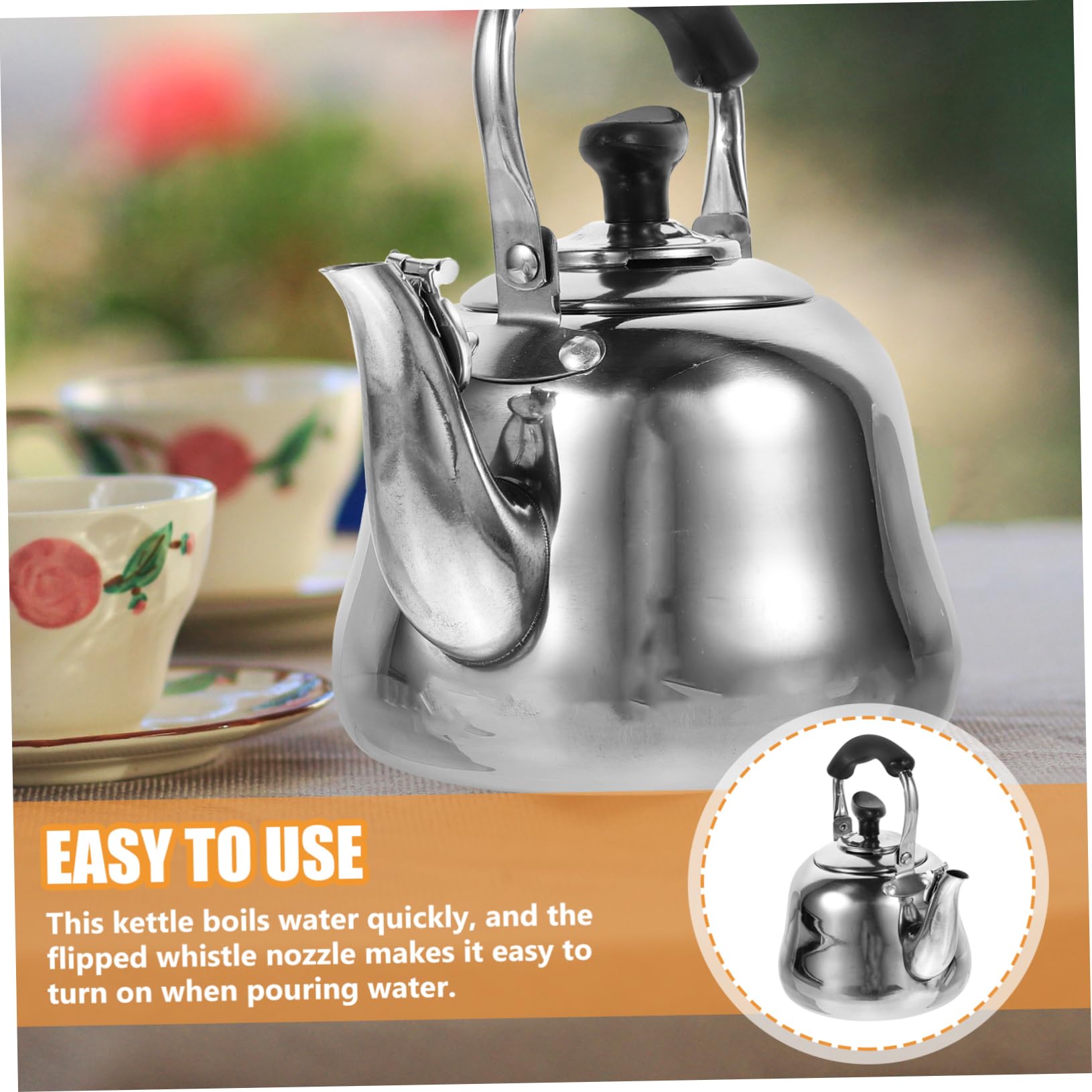 ABOOFAN Stove Top Tea Kettle 1l Stainless Steel Teapot Whistling Easy to Clean