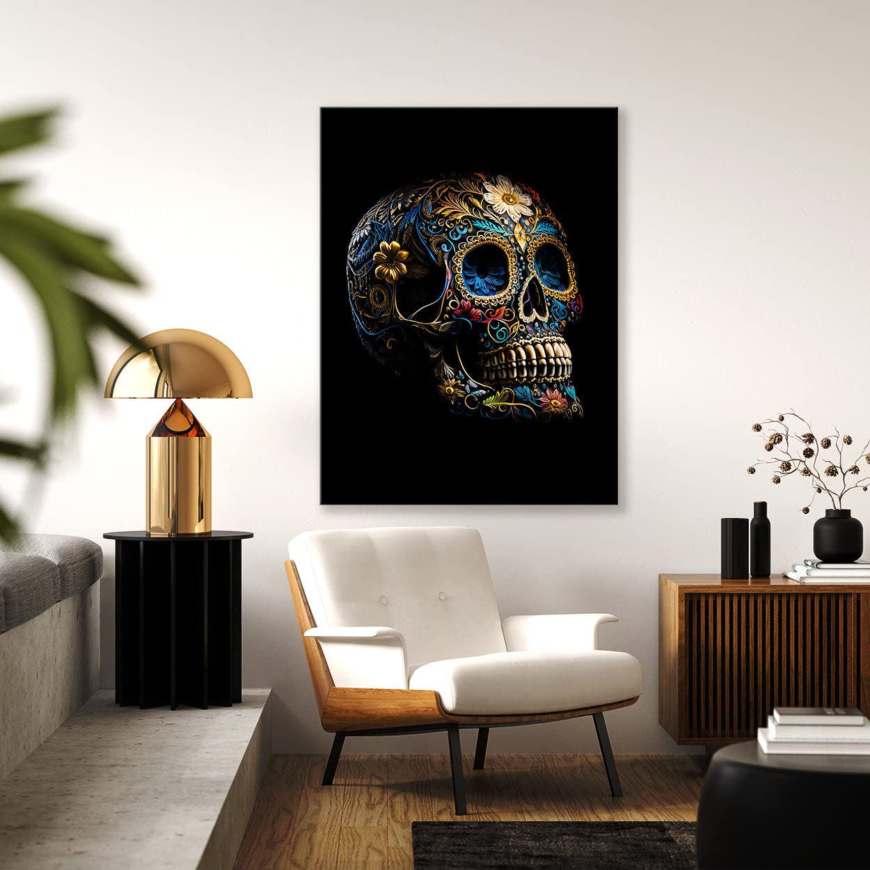 Amazon.co.jp: Sense Canvas Skull カラフル メキシカン シュガー