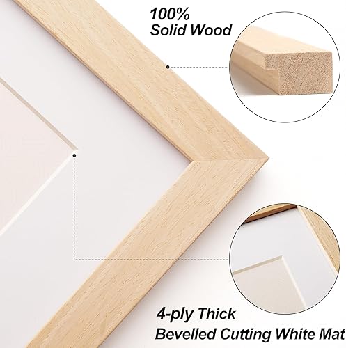 Miniatura 2 de Yaetm Juego de 3 marcos de madera de roble de 18 x 24 pulgadas, marco de madera maciza de 18 x 24 pulgadas, marco de madera natural grande de 18 x