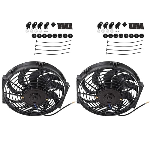 labwork 2 ventiladores de refrigeración de radiador de condensador eléctrico universal de 12 pulgadas