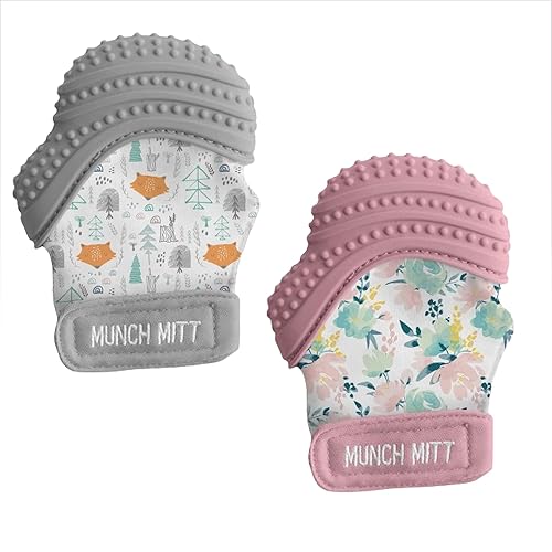 Malarkey Kids Manopla de dentición para bebés, Munch Mitt Baby Chew Toy - Protege las manos de masticar y saliva, cura las encías doloridas,
