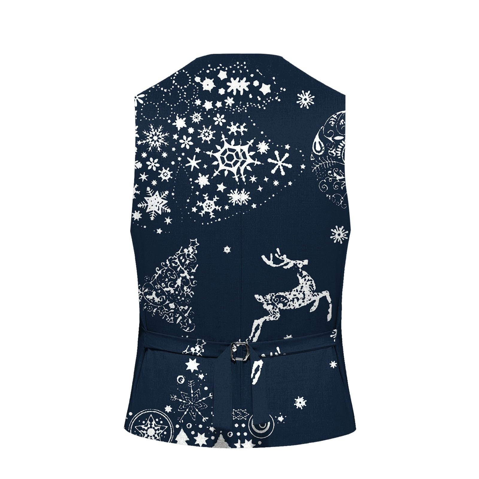 Mens Christmas Suit Vest Christmas Waistcoat Mens Fun Waistcoat Fun Xmas Festive Happy Xmas Waistcoats V Neck Sleeveless Slim Fit Party Costumes Party Dress Up Vest Suit - Image 4