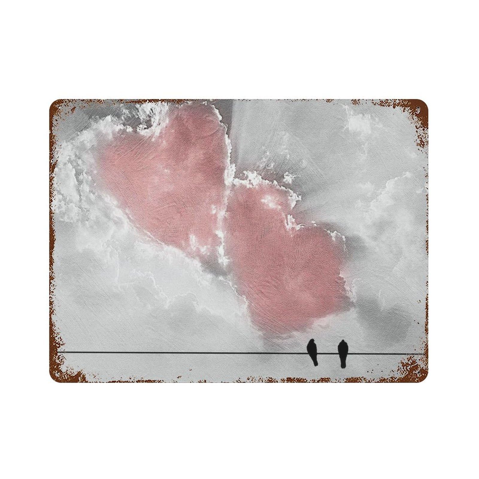xiaoxiaoshen Valentine's Day Retro Pink Heart Wall Decor Art Metal Tin Poster Modern Home Decor Art Home Bar Shop Decorations Vintage Sign 30x40cm