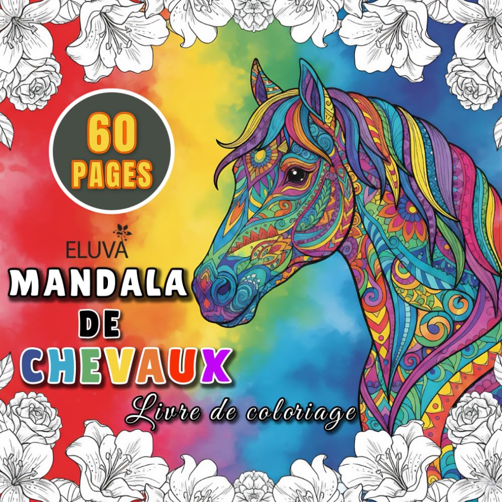 Livre de coloriage Mandala de Chevaux: Dessins Relaxants Mandalas et D’Équidés À Colorier, Activité Créative Pour Développer L’Imagination Et Apaiser L’Esprit