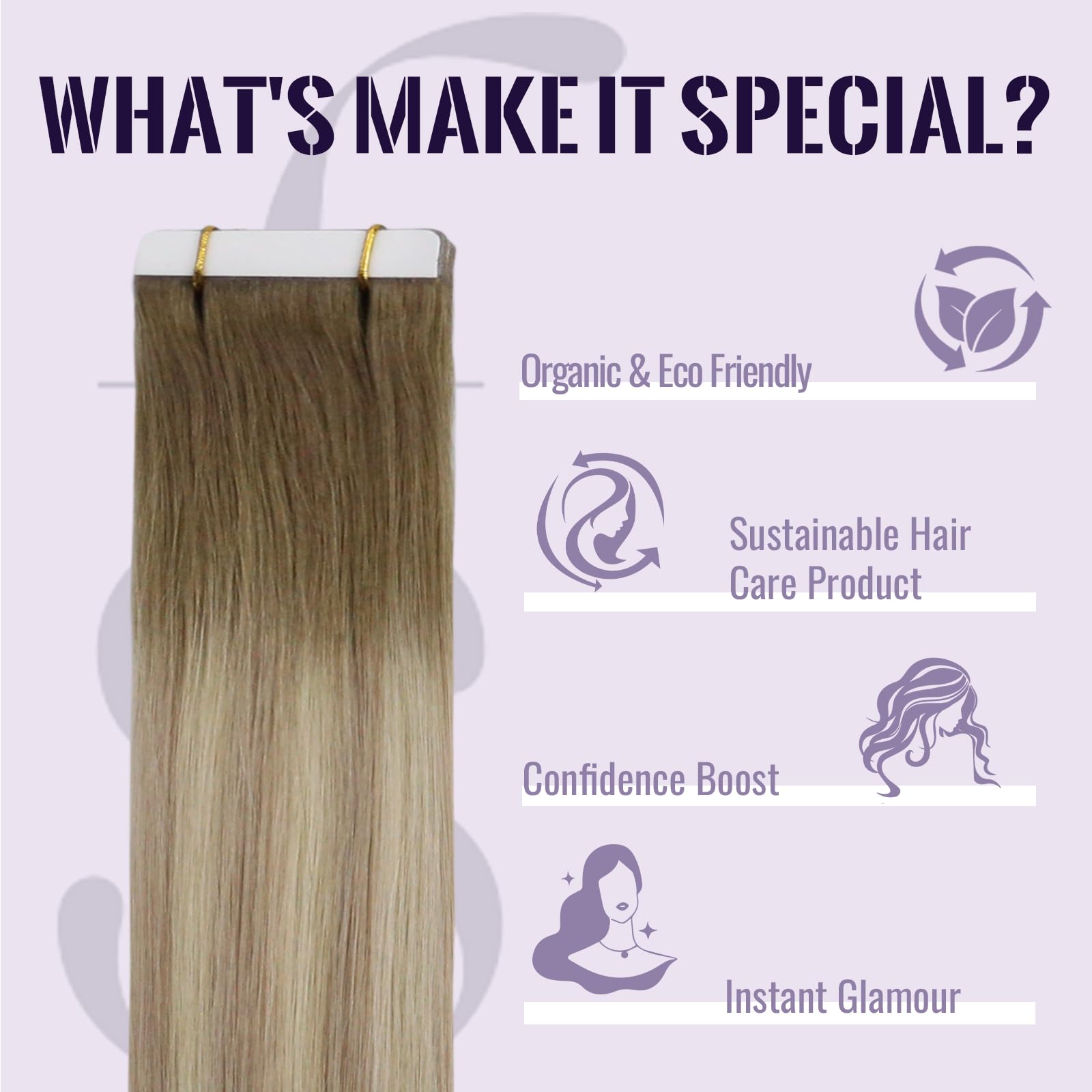 Fshine Extension Biadesivo Capelli Veri 50g 45CM 20Pcs Capelli Adesive Extension Castano Chiaro A Biondo Chiaro Con Castano Chiaro Extension Capelli Veri Adesivo Invisibili 8/8/613