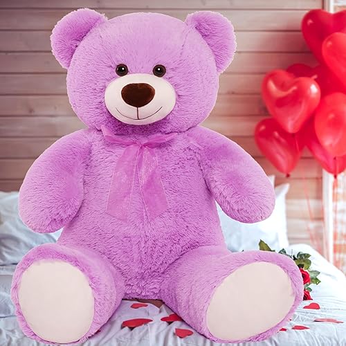 Miniatura 5 de CYBIL HOME - Oso de peluche gigante para novias y niños, 35 pulgadas, (color morado).
