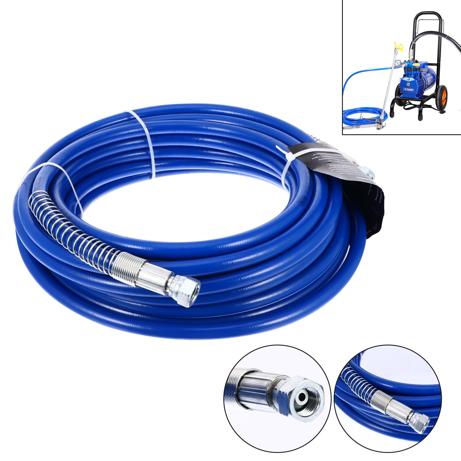Cabilock Manguera de Pintura sin Aire de 1/4 Pulgada 49ft, Látex Azul