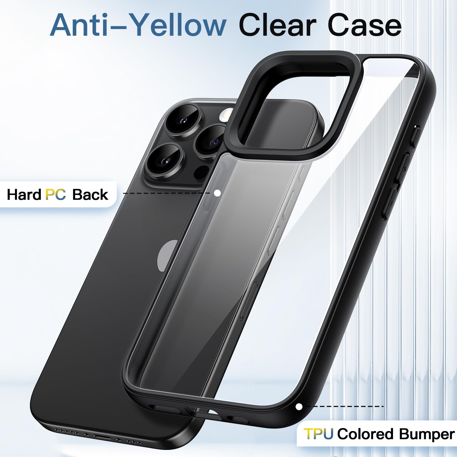 JETech Hülle Für IPhone 13 Pro Max – Stoßfeste Schutzhülle Mit Transparenter Rückseite