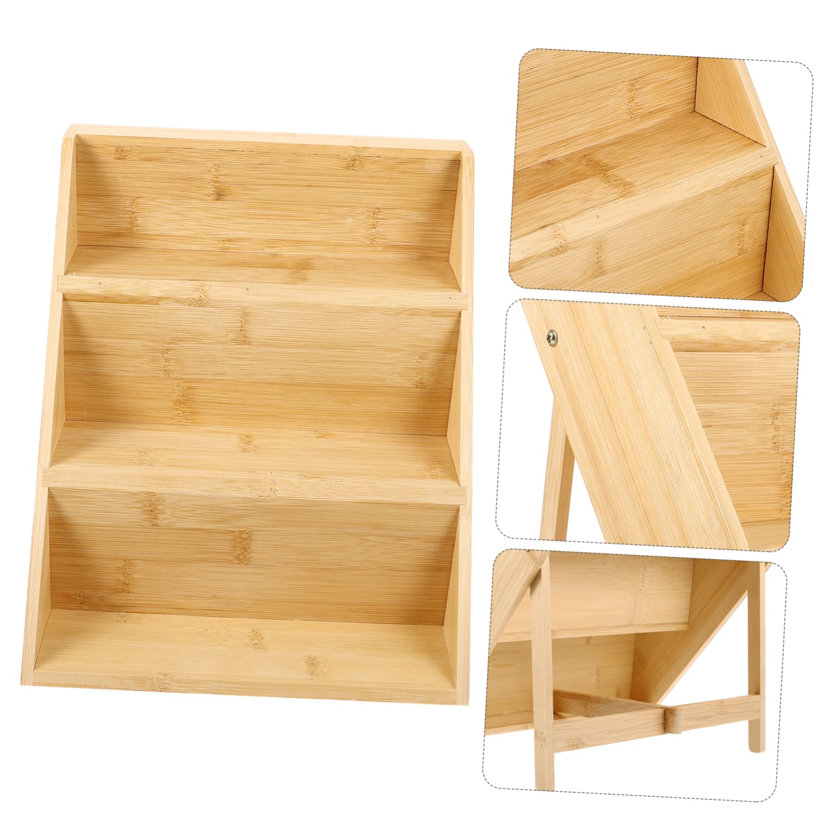 Especiero de Bambú Natural de 3 Niveles para Cocina, Organizador de Especias de Mostrador Resistente al Desgaste, Elegante y Seguro