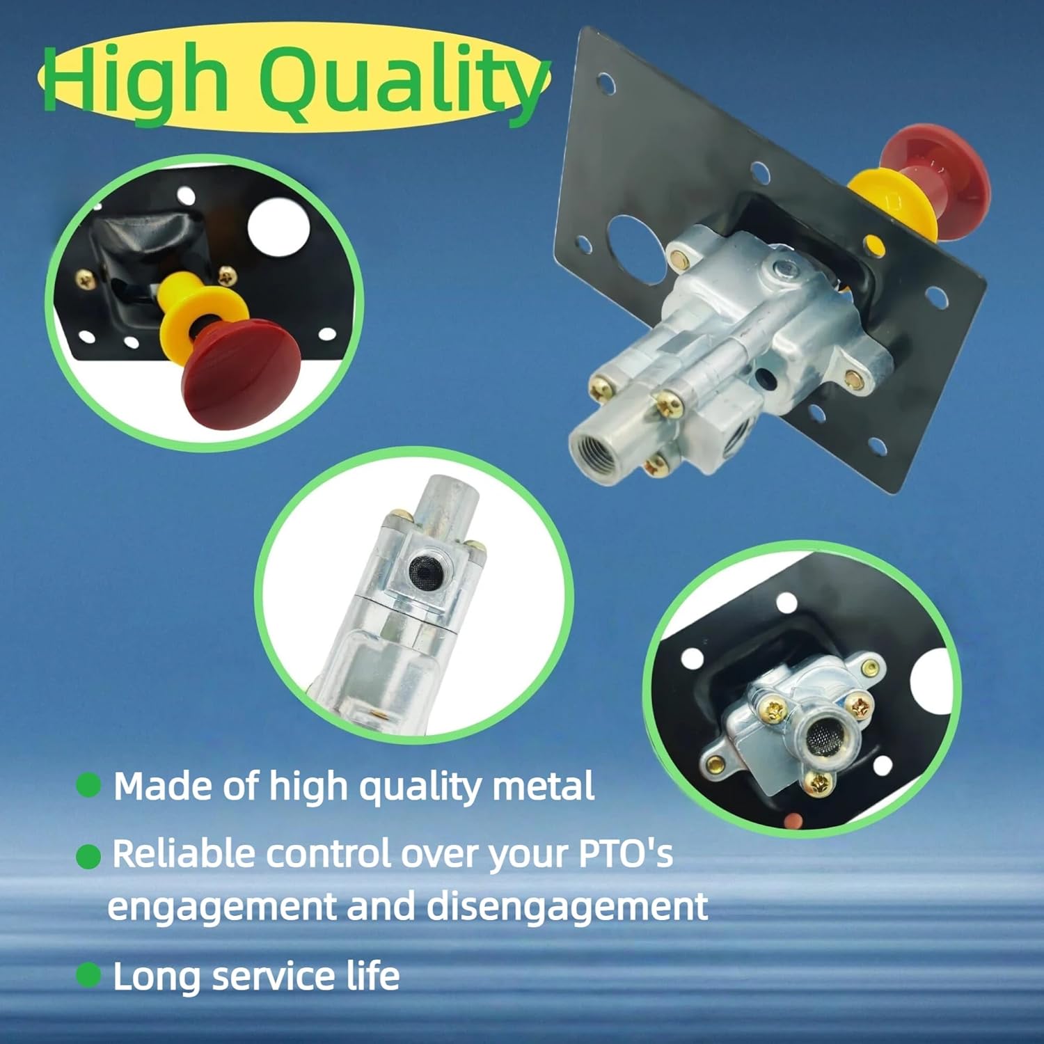 PTO Air Shift Control Valve for 328863X 118373 L-40716, 2 Position 3 Way, 1/8 NPT Port, with Safety Lock Knob