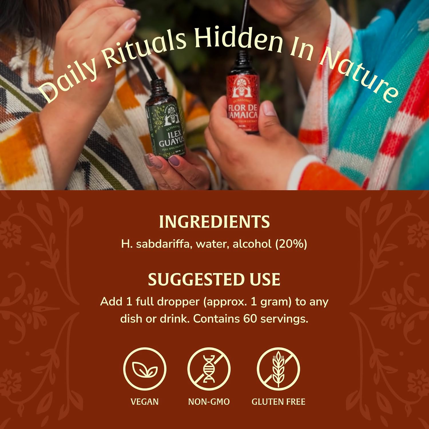 Hibiscus Extract 50ml – Antioxidant-Rich Flor de Jamaica Liquid | Hibiscus Tea Alternative | GLP-Friendly, Plant Based, Vegan, Non-GMO – 60 Servings
