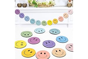 Smiley Face Ornaments: Boho Happy Face Felt Banner