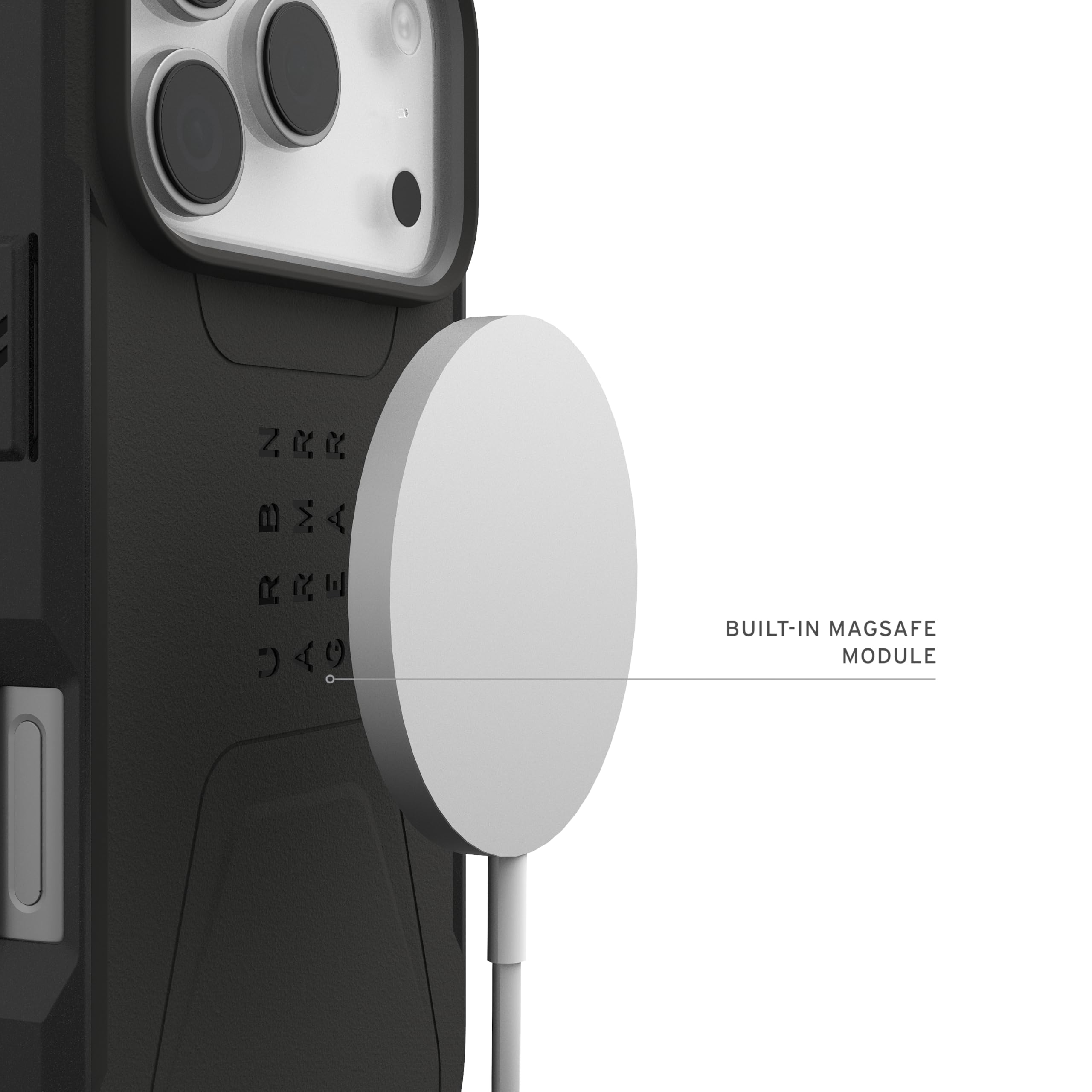 Urban Armor Gear Civilian MS Coque iPhone 17 Pro | Ajustement parfait | Résistance aux chutes de 6 m | Module magnétique | Bords surélevés | Tous les ports accessibles
