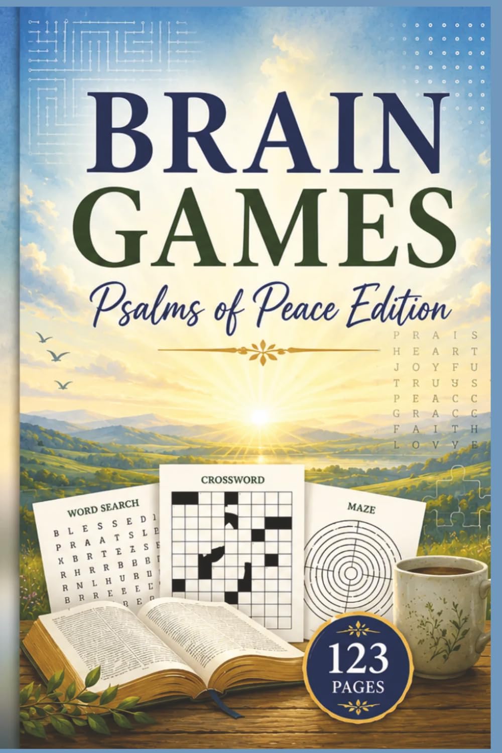 Brain Games: Psalms of Peace Edition: A Large Print Faith-Based Activity Book for Adults and Seniors | 60 Word Search Puzzles Focused on Peace and ... Scripture & Hymn Word Search Series)