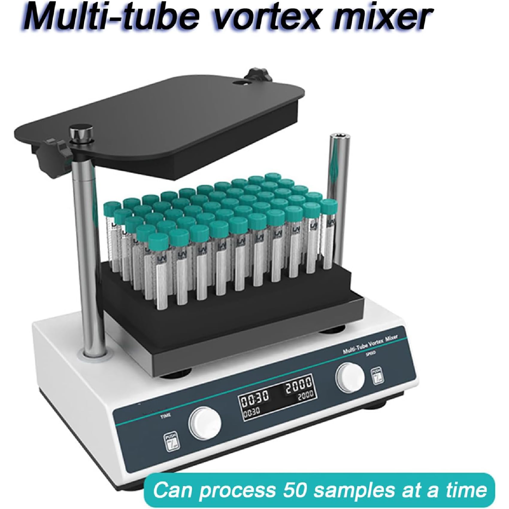 Mezclador de vórtice de Laboratorio, Mezclador Mini de vórtice Multi-Tubo de 3 módulos, Pantalla Digital LCD, Modo de agitación Lenta/Continua