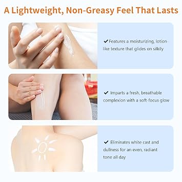 Organic Sunscreen SPF 50+ PA++++, Korean Sun Skin Care Sunscreen, Daily Facial Sunblock 50ML for Travel, Beach Essentials Sunscreen No White Cast