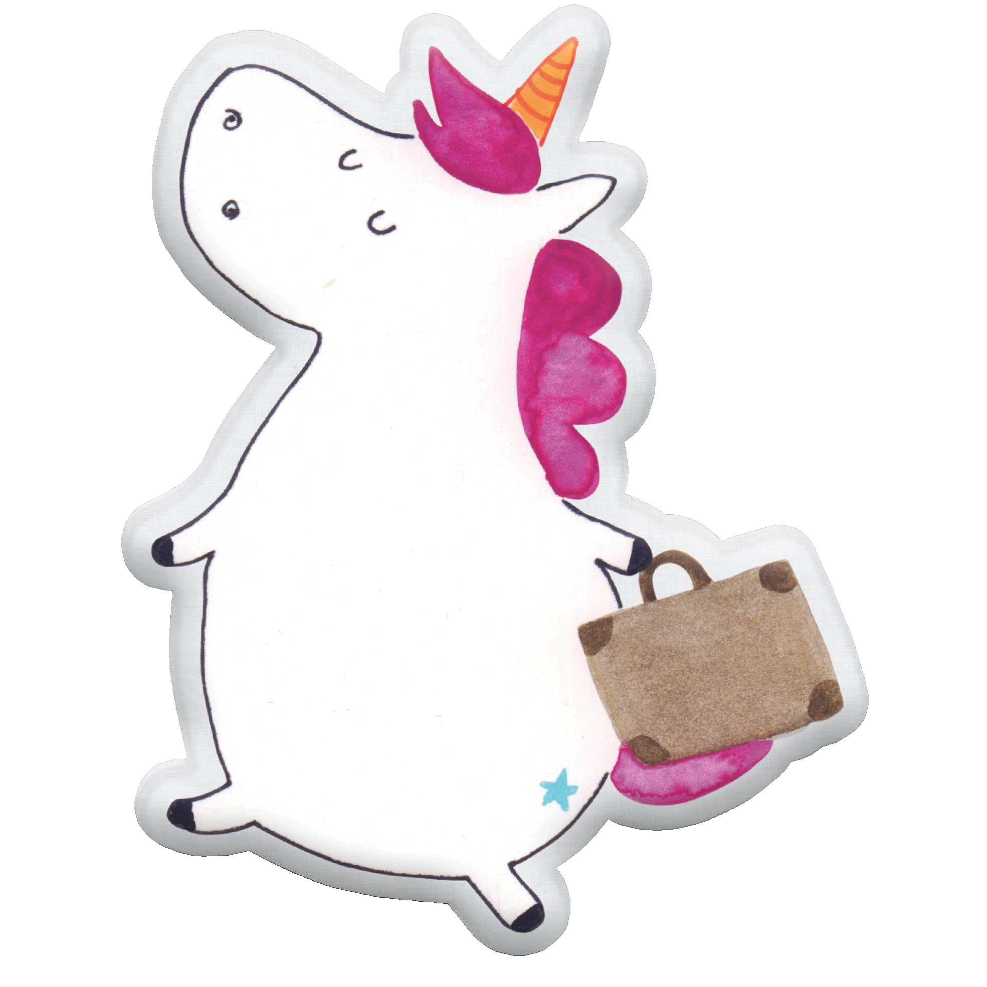 Mr. & Mrs. Panda Kuschelkissen Einhorn Koffer 35 cm - Geschenk, Einhörner, Kuscheltier, Stofftier, Unicorn, Dekokissen, Lustig, Plüschtier, plüschfigur, Reise