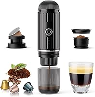 RECAFIMIL Portable Espresso Maker: 2-in-1 Ground Coffee & NS Capsules, USB-C Fast Self-Heating, Battery-Powered for Camping, Hiking, Travel & Office