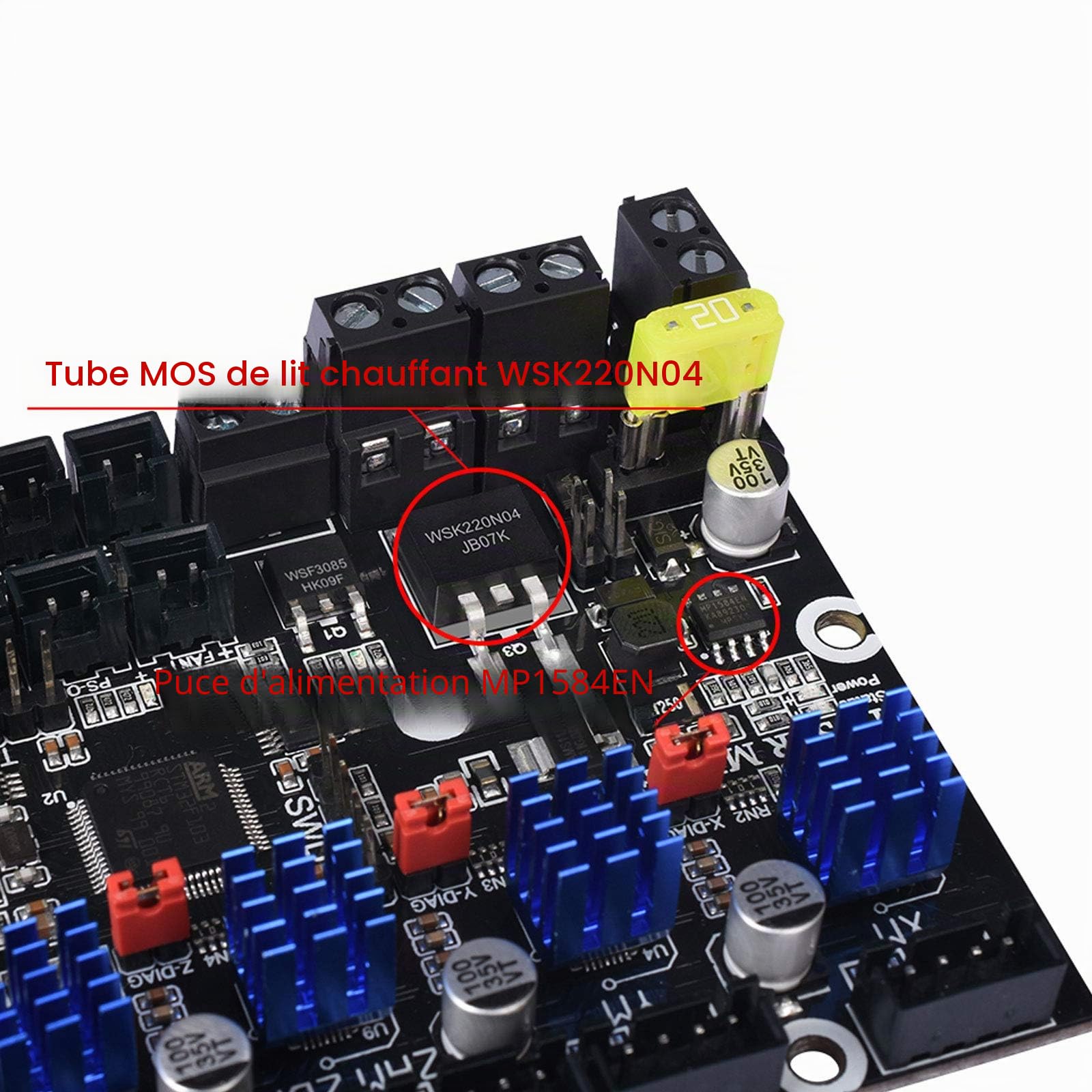 BIGTREETECH SKR Mini E3 V2.0 Carte de contrôle 32 bits avec pilote UART TMC2209 Pièces d'imprimante 3D Cheetah pour Creality Ender 3