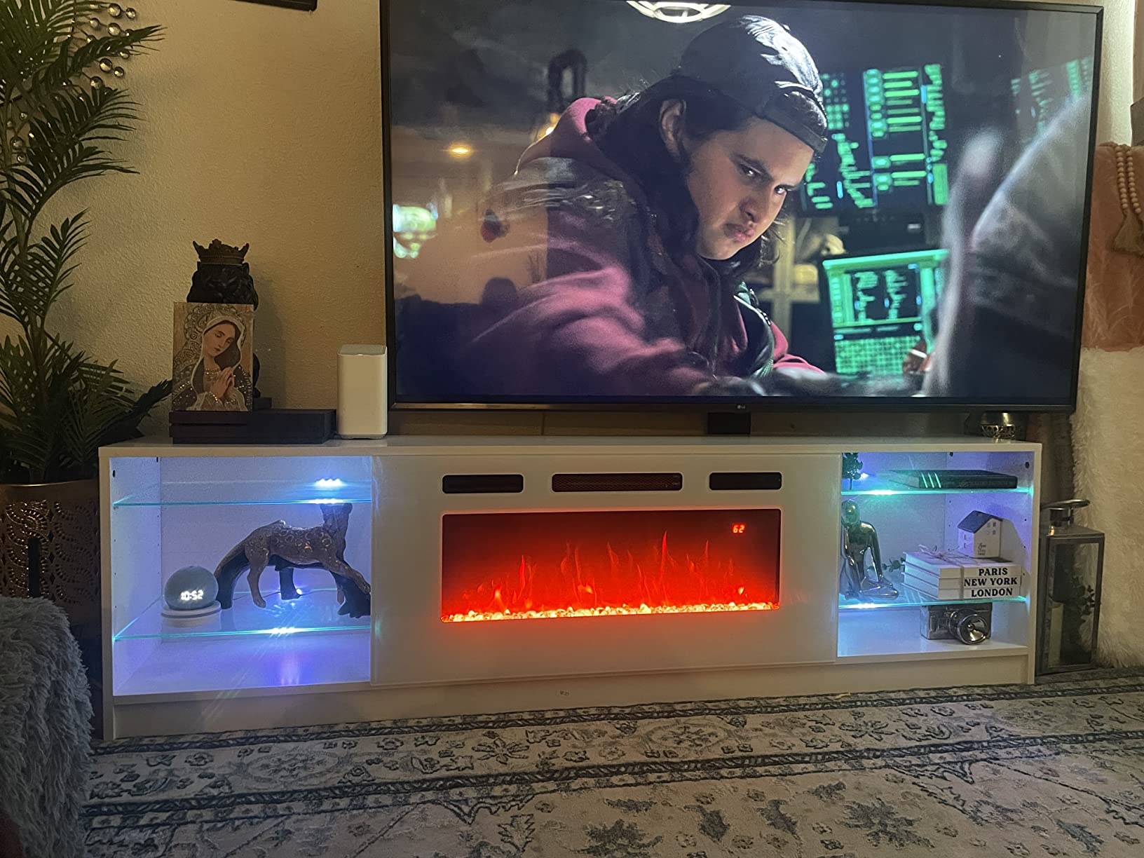 62/mo Finance MEBLE FURNITURE & RUGS Boston WH01 Electric Fireplace