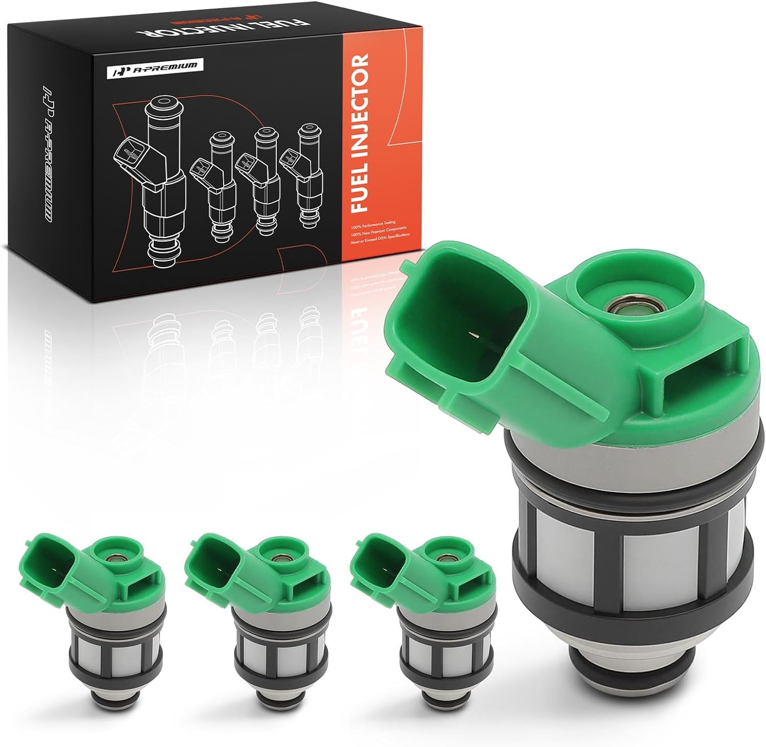 A-Premium 2 Holes Fuel Injectors Set of 4 Compatible with Nissan Frontier 1998-2004, Xterra 2000-2004, Pickup 1996-1997, 2.4L, Replace# FJ397