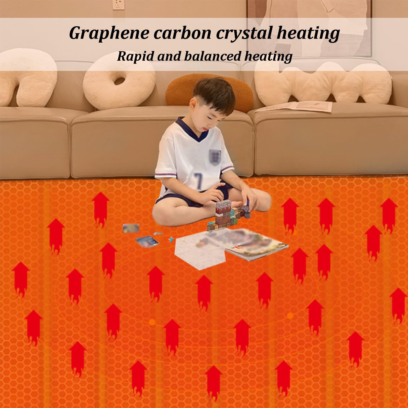 Grande Tappeto Riscaldante Elettrico, Cuscinetto Riscaldante Rimovibile E Lavabile, Scaldapiedi Portatile Sotto La Scrivania, Riscaldatore Per Interni, Per Ufficio, Studio(A,160 * 230cm)