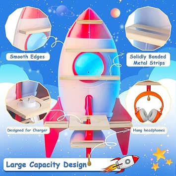 for Toniebox 2/1, Tonie Shelf Wall Mounted,Tonies Figures Tonies Storage | Magnetic Wooden Floating Shelves Compatible with Tonie box Player Character for Children Room