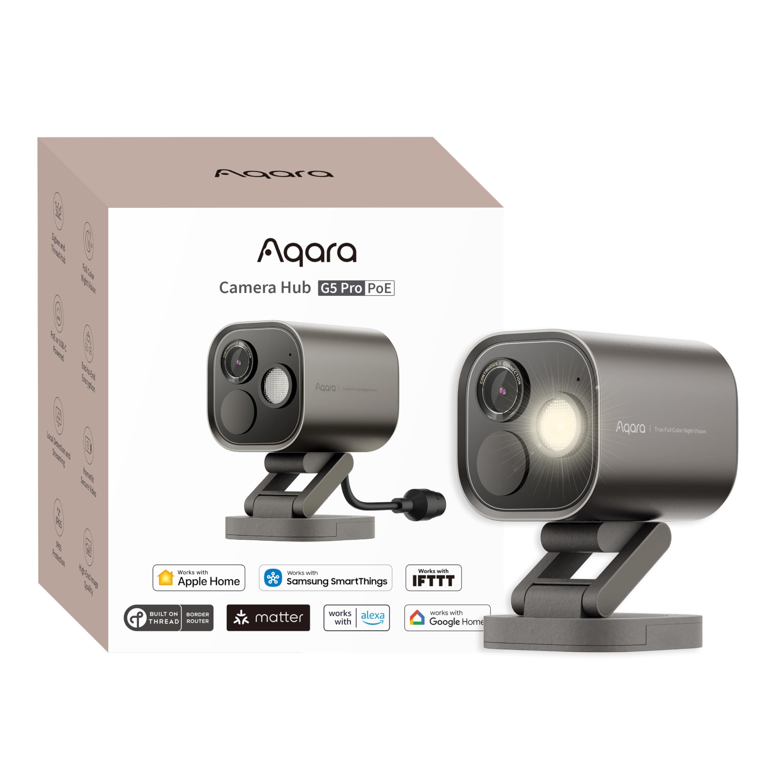 Aqara4mp Camera Hub G5 Pro Poe True Color Night Vision