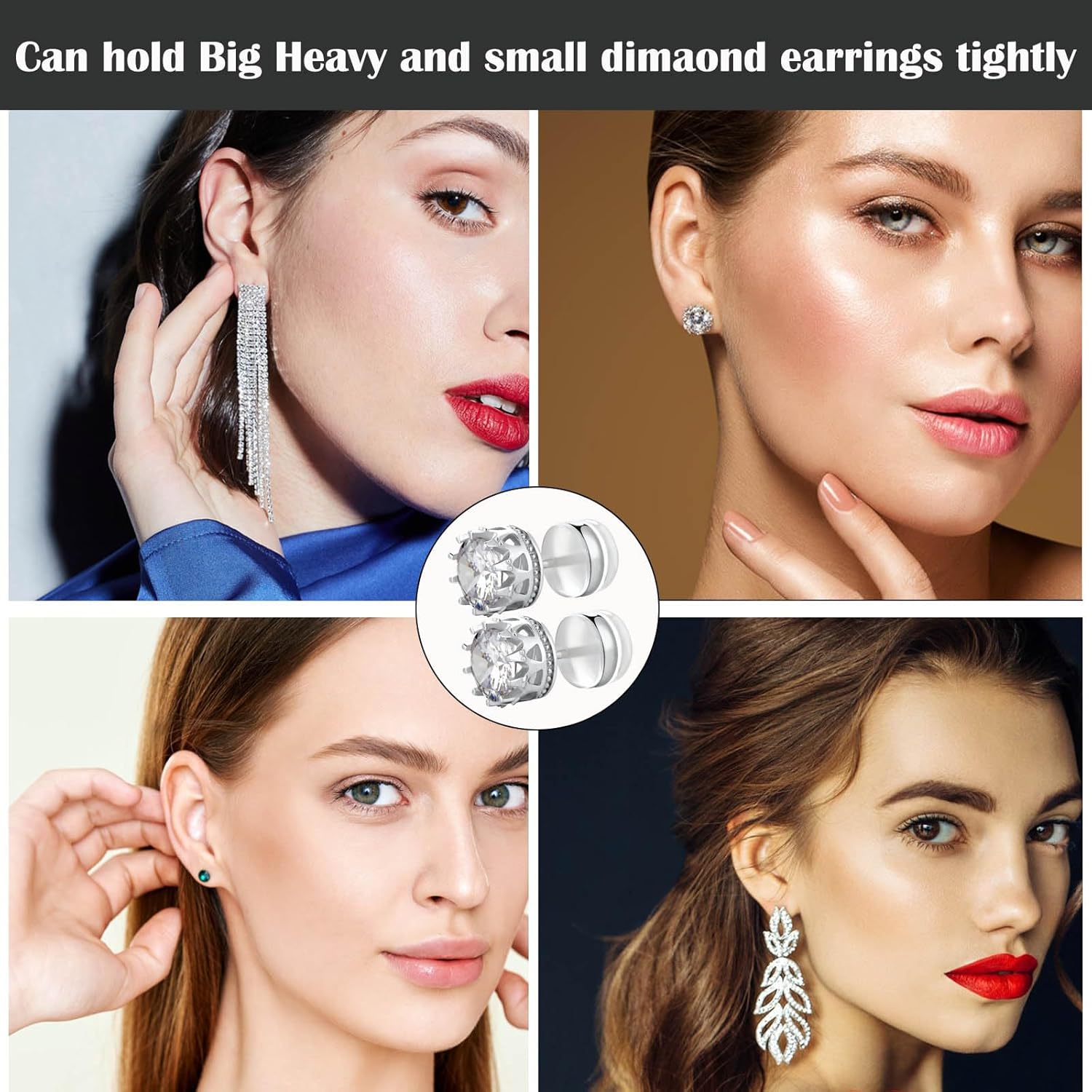 Silicone Earring Backs, 18K Gold Plated, Secure Locking for Heavy Earrings, Hypoallergenic Clear White - Image 5
