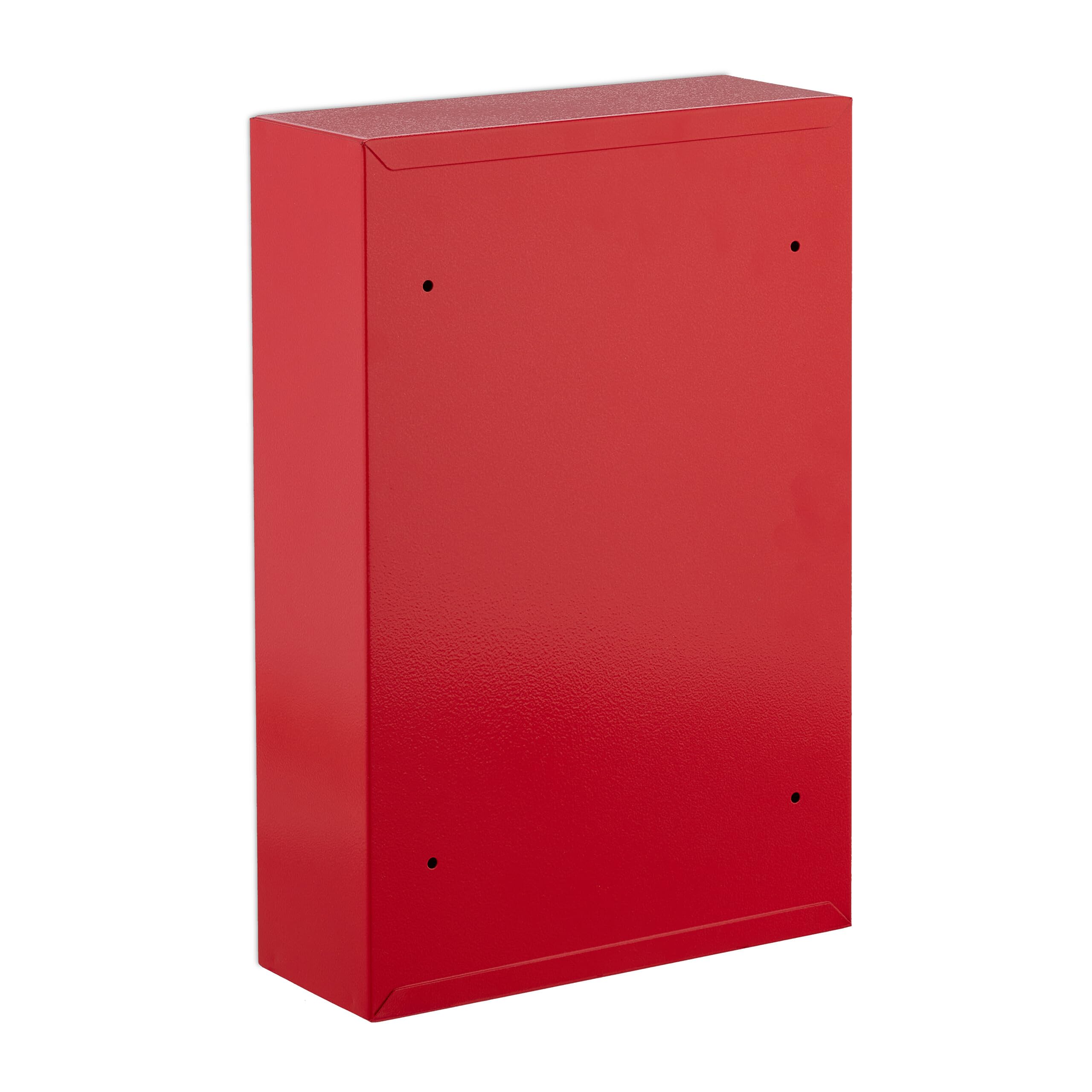 Relaxdays Armoire à Pharmacie, verrouillable, 2 Niveaux, HxLxP: 32x21,5x9,5 cm, Ranger médicaments, Rouge - Blanc
