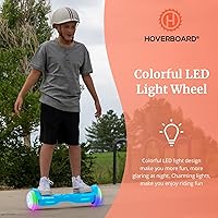 Vista 10 de Hoverboard con altavoz de música, ruedas LED de 6.5 pulgadas, luces de auto equilibrio, alcance máximo de 5/6 millas y 6.2 mph alimentado por motor