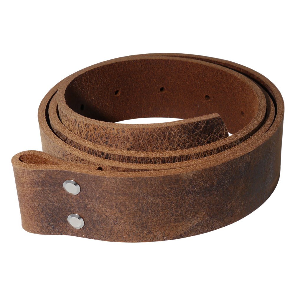 Wolfszeit Wechselgürtel Ivaldi aus braunem Büffelleder für Buckles in USED LOOK (WEA)