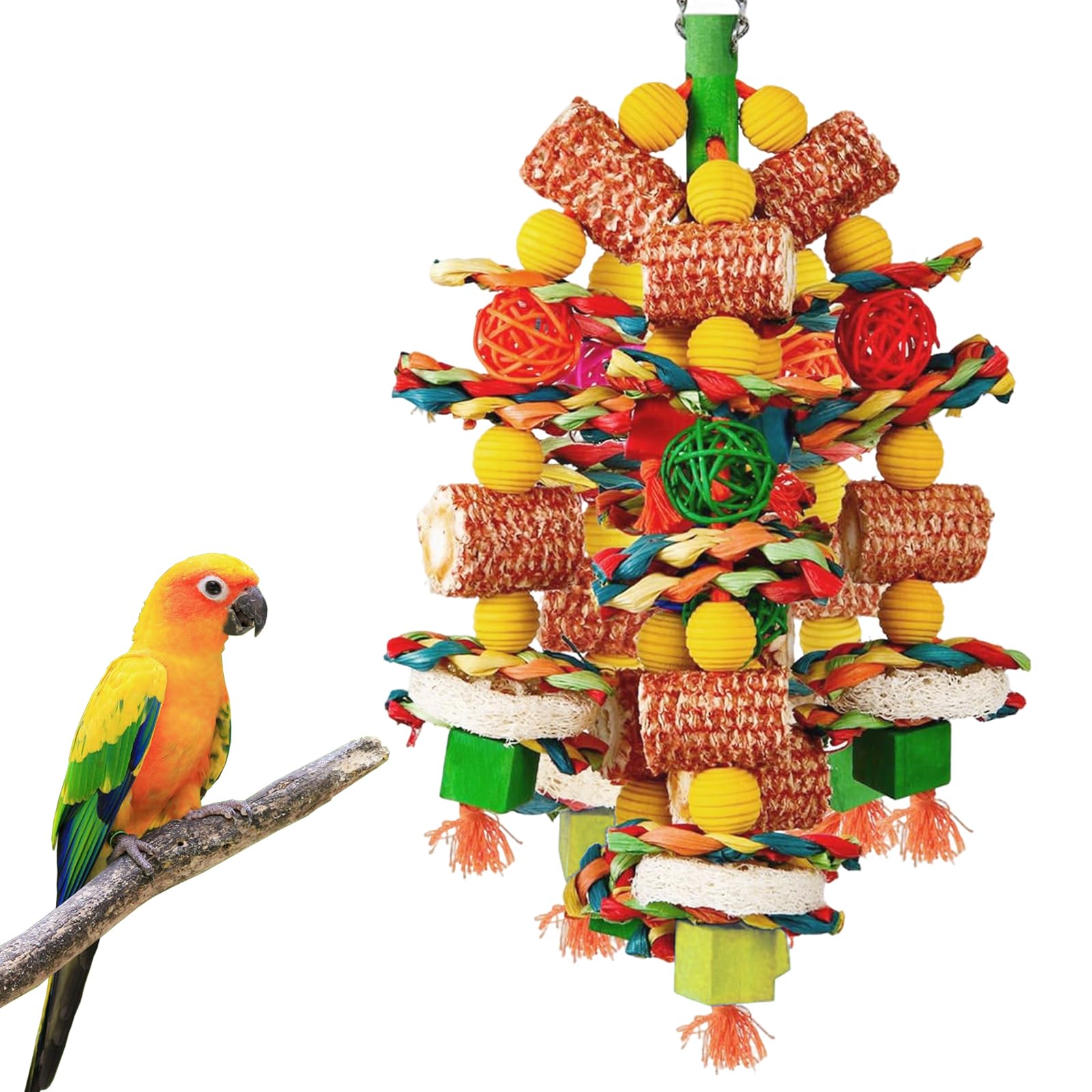 Jouet Perroquet 15 X 36cm Jouets à Mâcher pour Oiseaux Matériaux