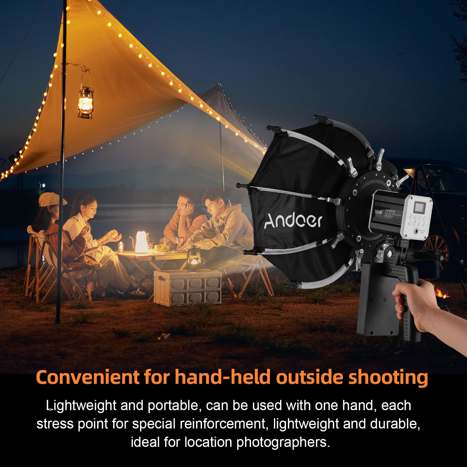 Mini Softbox Ottagonale da 30 Cm con Riflessione della Luce Migliorata per Piccoli Spazi, Streaming Live e Fotografia Still Life, Leggero e Portatile, Nylon + Lega di Alluminio