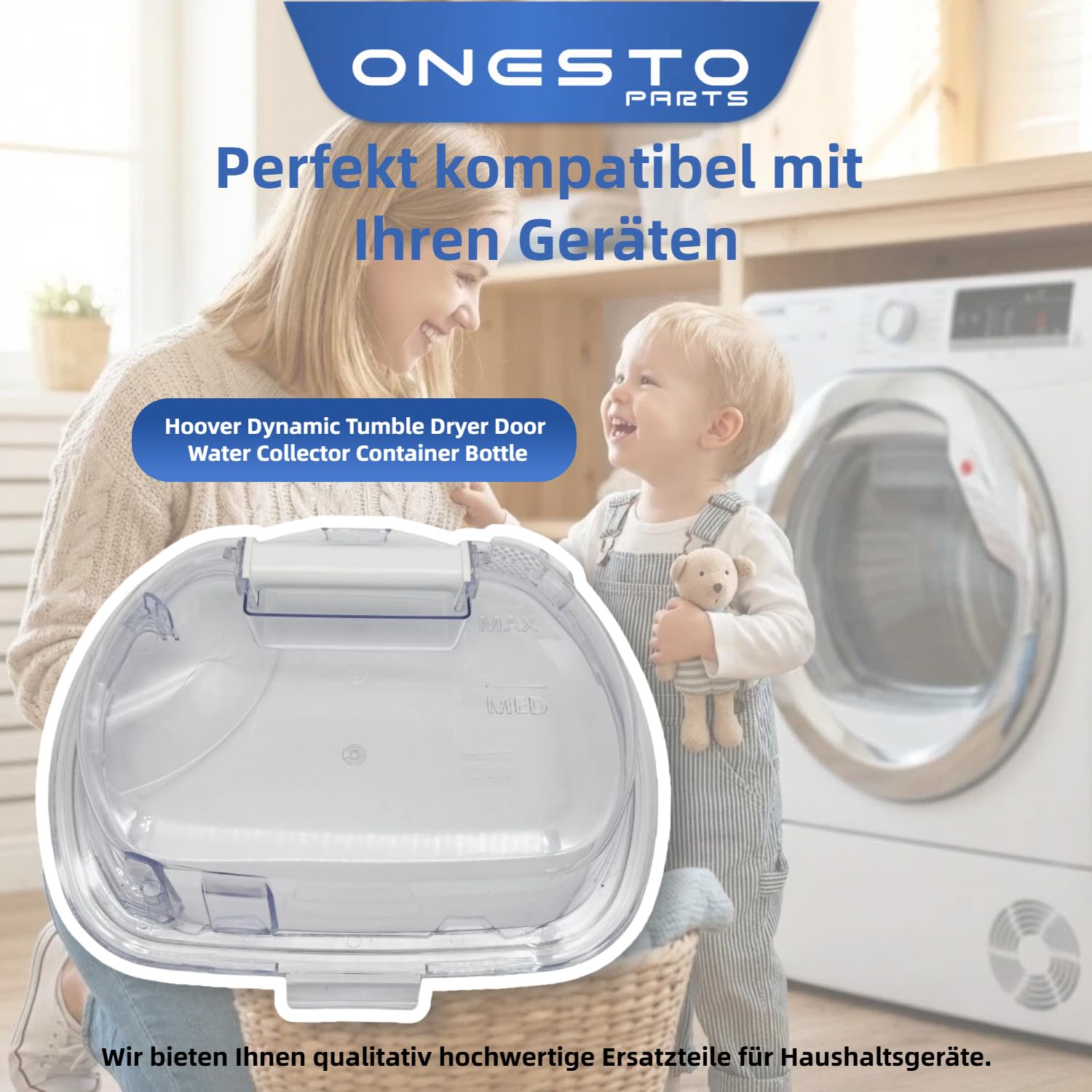 Wasserbehälter Ersatz für Candy Hoover 40008542 40009648 40006253, Kondensatauffangbehälter für Trockner Waschmaschine Wäschetrockner Kondensator