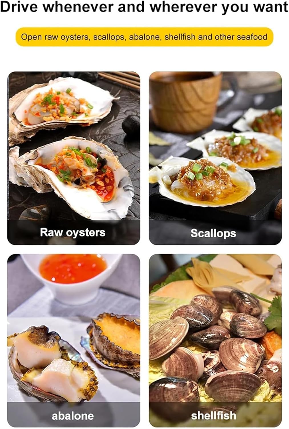 Oyster Shell Opener Machine, Oyster Shucker Tool Set, Handle Is Easy To Press/Bottom Fixing Design/Can Quickly Open The Oysters, for seafood supermarket