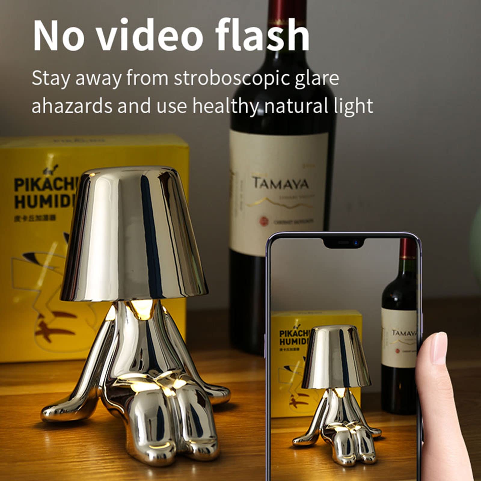 Schreibtischlampe Mit Touch, 3-Farben Stufenlos Dimmbare Augenschutz-Nachttischlampen, Tragbare USB-Wiederaufladbare Nachtlicht Für Küche Haushalt & Wohnen (B)