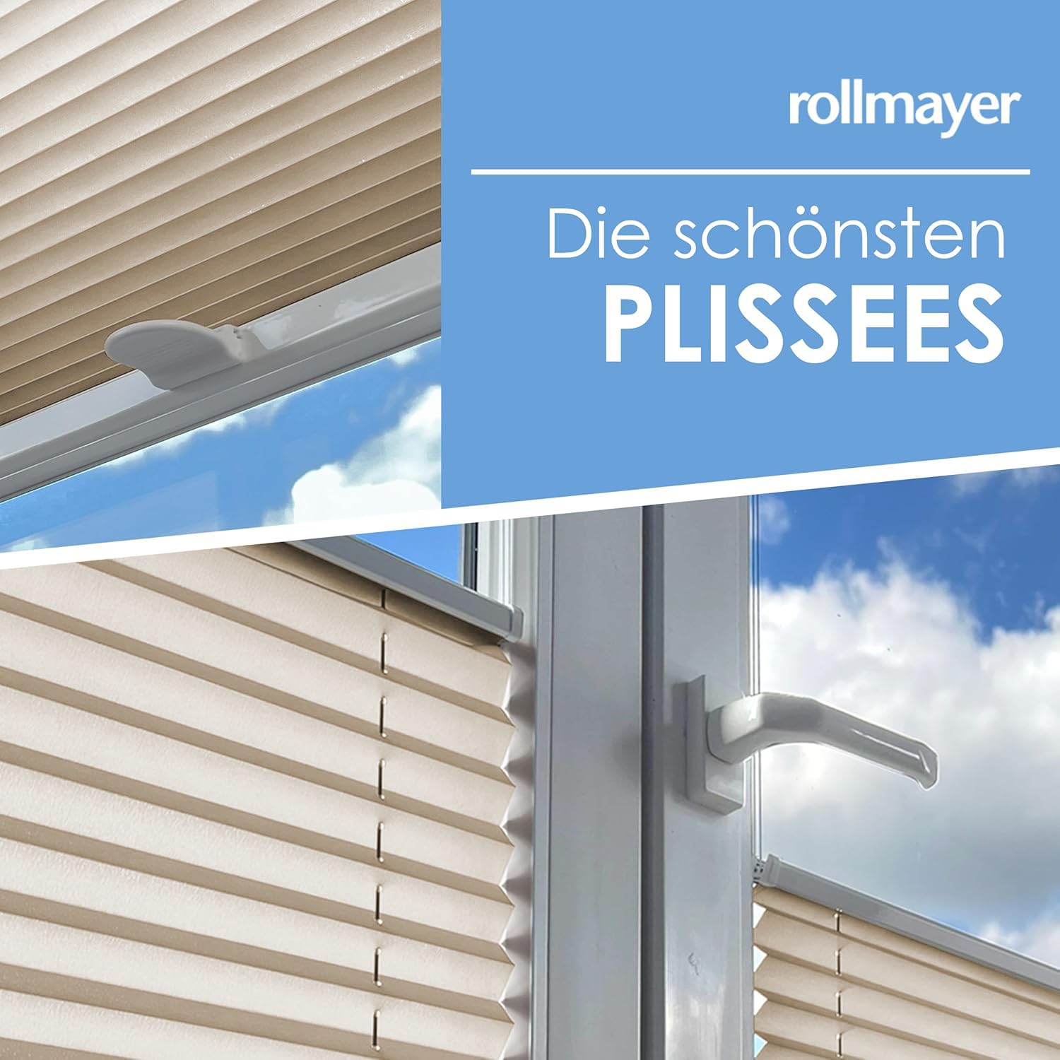 Rollmayer Plissee mit Bohren Binco Cappucino B115cm x H100cm