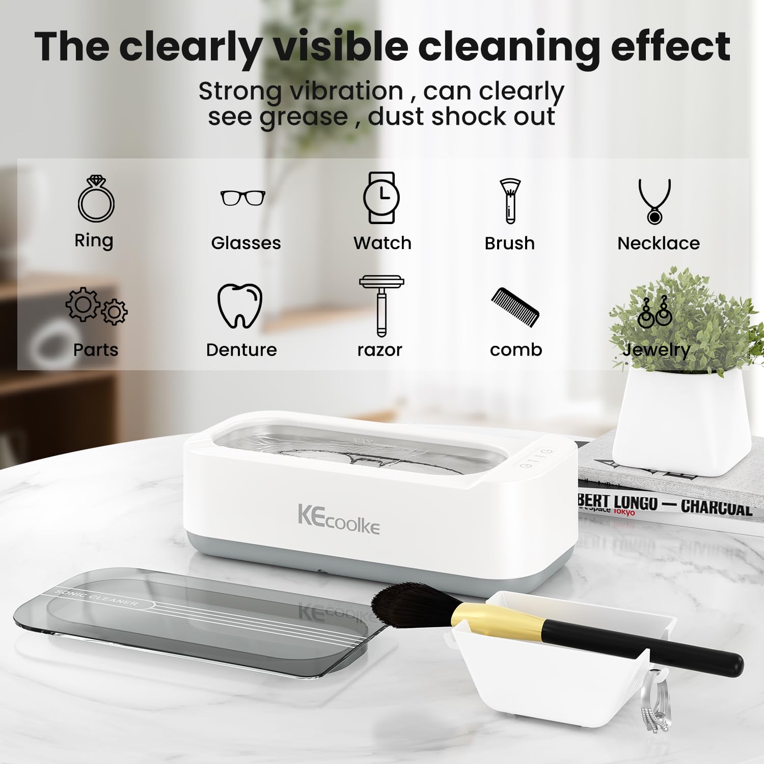 Ultraschallreinigungsgerät Ultraschallreiniger Ultraschallgerät KECOOLKE 400ml Sonic Cleaner mit digitalem Timer für Brillen, Ringe, Münzen, Fingerringe, Geld