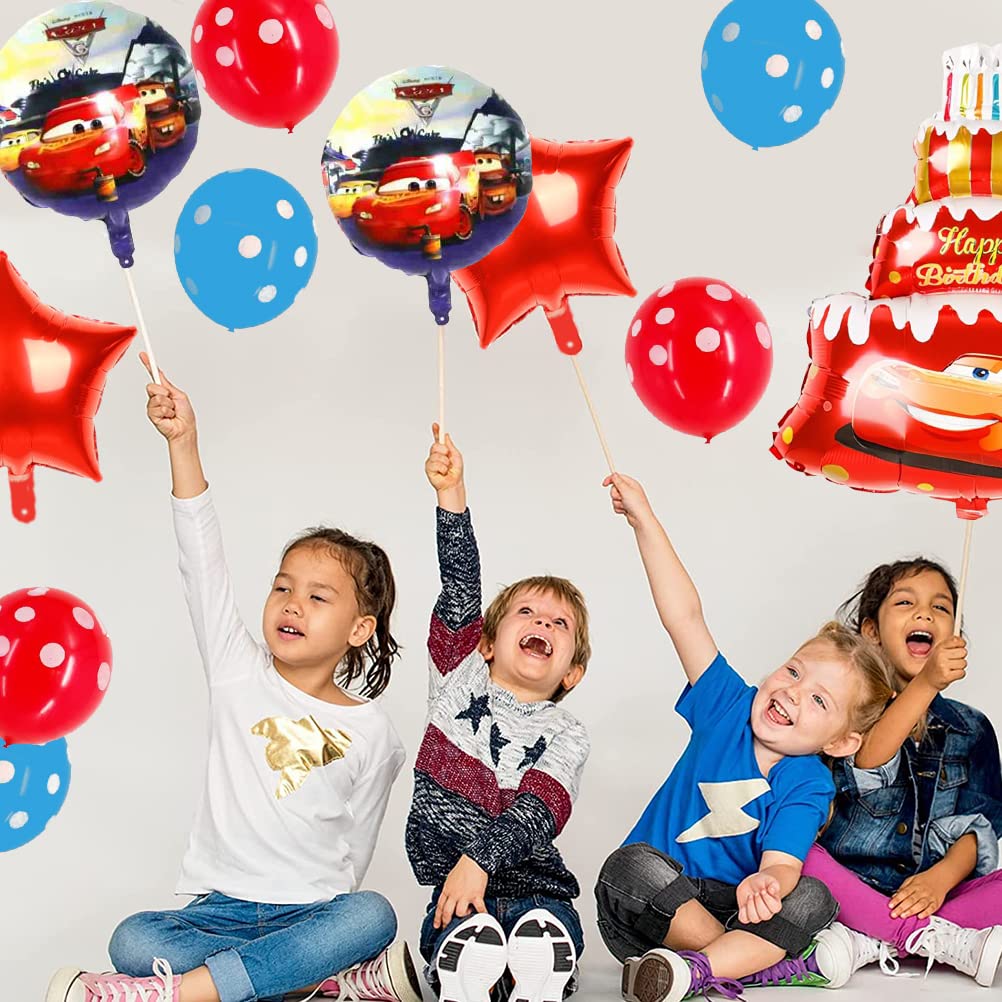 Cars Geburtstagsdeko Set – Rennwagen Luftballons, Banner & Deko Für Auto-Party (inkl. Folienballons & Latexballons)