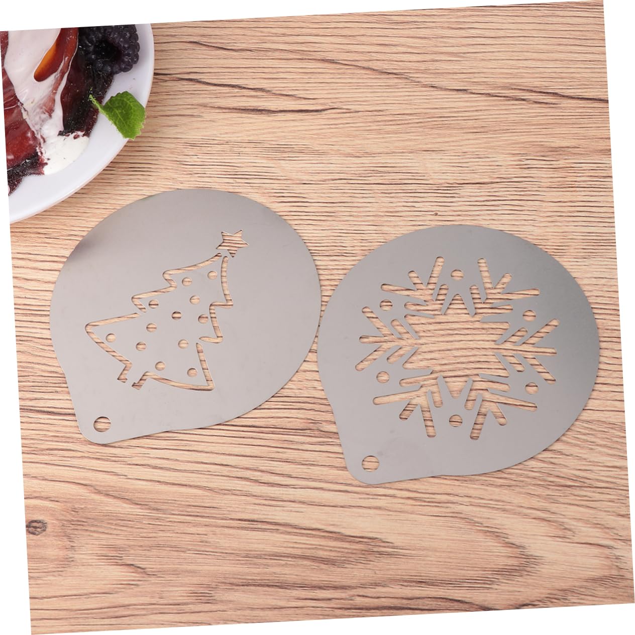 Amosfun 3 Juegos 6 Piezas Plantillas De Café Tragos De Expreso Molde De Café Plantilla De Spray De Leche s De Artes Capuchino De Arte Latte De Galleta Silver